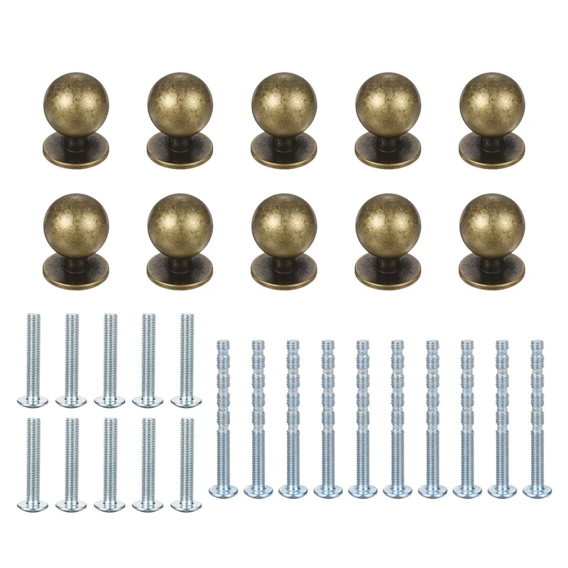 10Pcs 15/16" (24mm) Aluminum Round Cabinet Dresser Knobs Bronze
