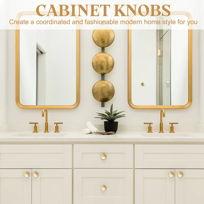 10Pcs 1-1/5" (30mm) Zinc Alloy Round Cabinet Dresser Knobs Champagne Bronze
