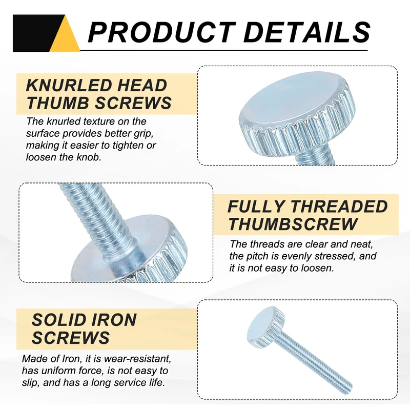 40 PCS M4x30mm Flat Knurled Head Thumb Screws for Household Appliances