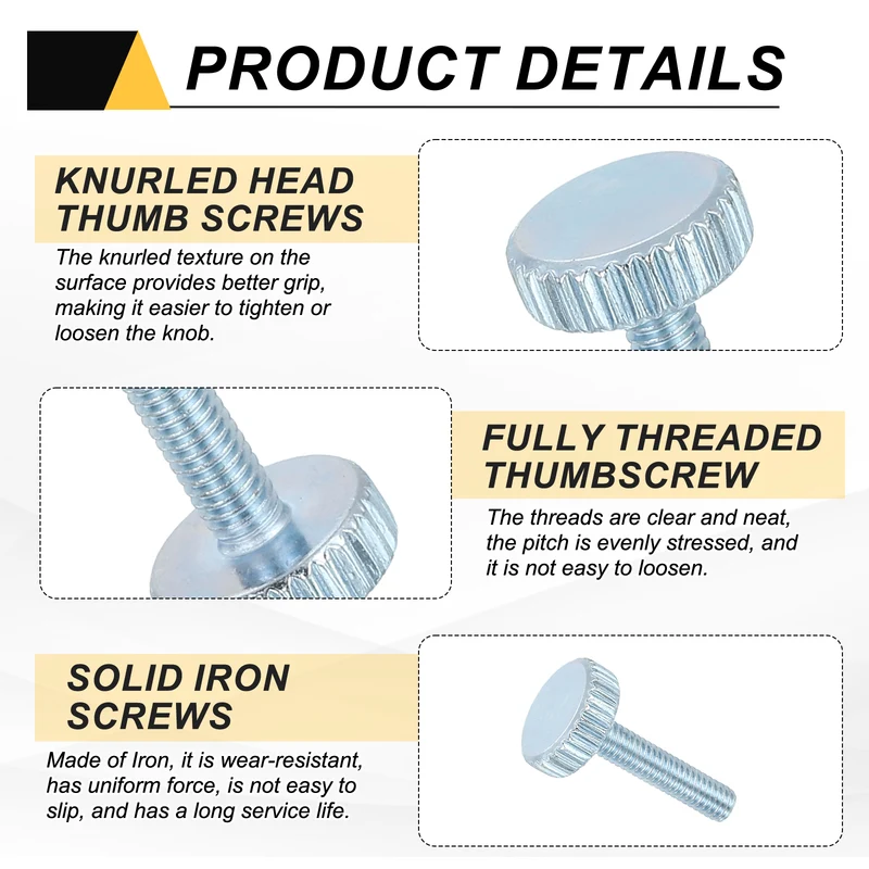 40Pcs M4x16mm Flat Knurled Head Thumb Screws for Household Appliances