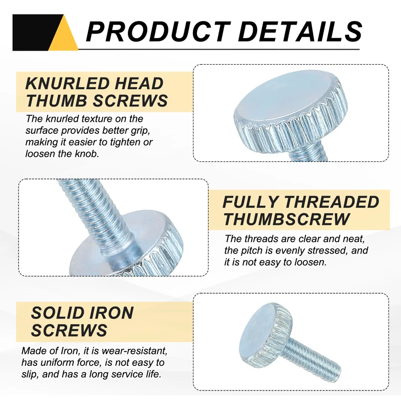 40 PCS M4x14mm Flat Knurled Head Thumb Screws for Household Appliances