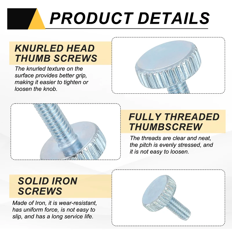 40 PCS M4x12mm Flat Knurled Head Thumb Screws for Household Appliances