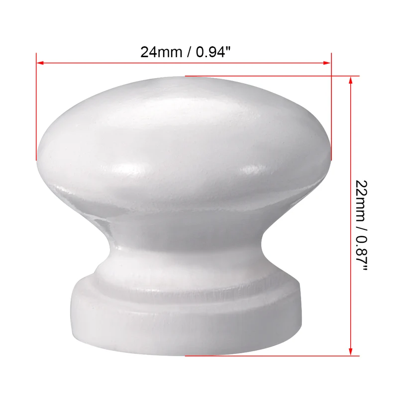 Round Pull Knob Handle 24mm Dia Cabinet Furniture Bedroom Kitchen White 10pcs