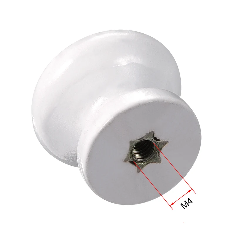 Round Pull Knob Handle 24mm Dia Cabinet Furniture Bedroom Kitchen White 10pcs