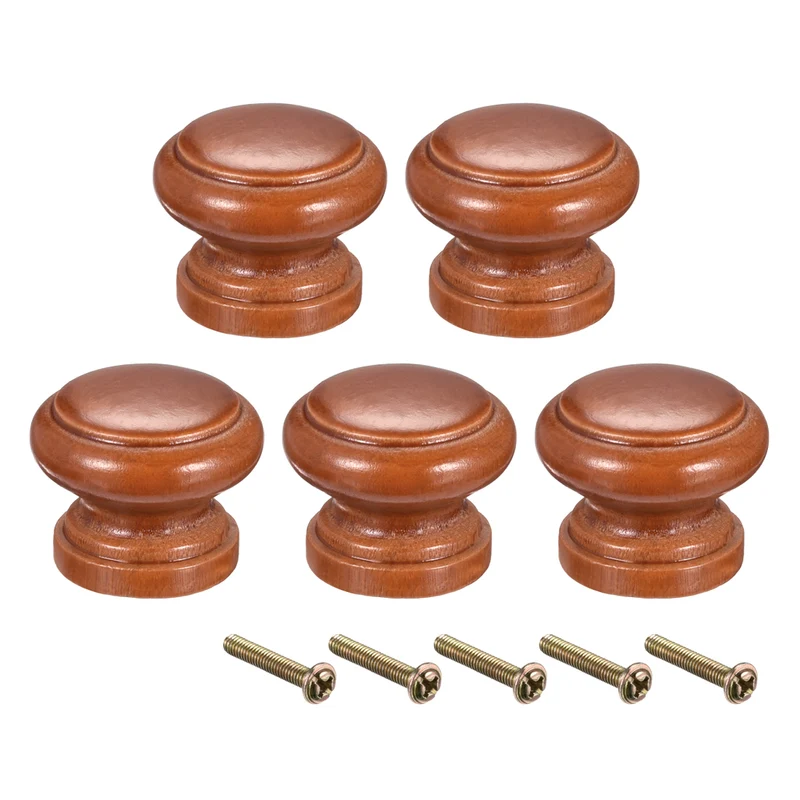Round Pull Knob Handle 28mm Dia Cabinet Furniture Bedroom Kitchen Drawer 5pcs