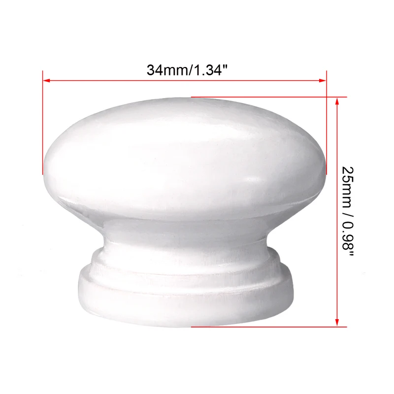 Round Pull Knob Handle 34mm Dia Cabinet Furniture Kitchen White 5pack