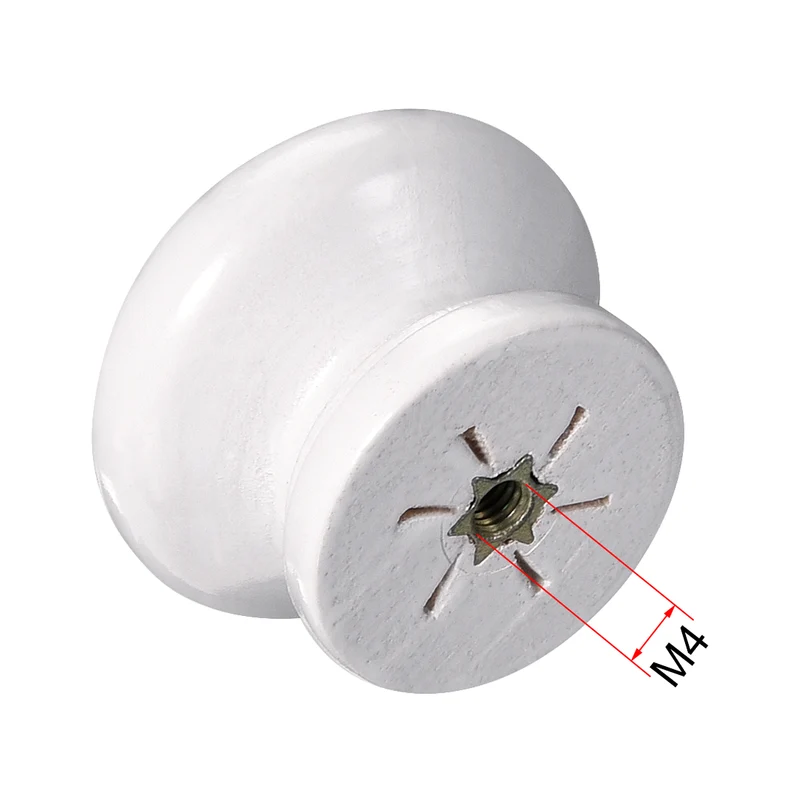 Round Pull Knob Handle 34mm Dia Cabinet Furniture Kitchen White 5pack