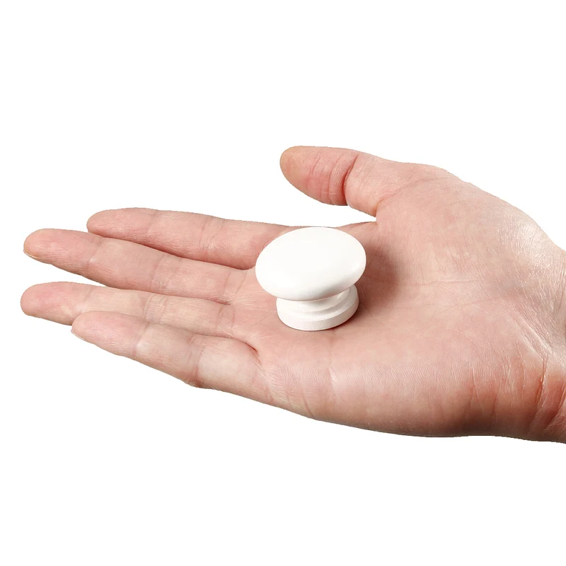 Round Pull Knob Handle 34mm Dia Cabinet Furniture Kitchen White 5pack
