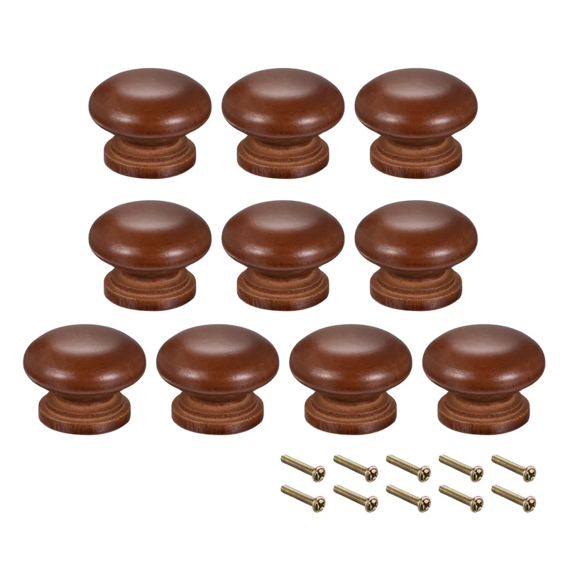 Round Pull Knob Handle 35mm Dia Cabinet Furniture Bedroom Kitchen Drawer 10pcs