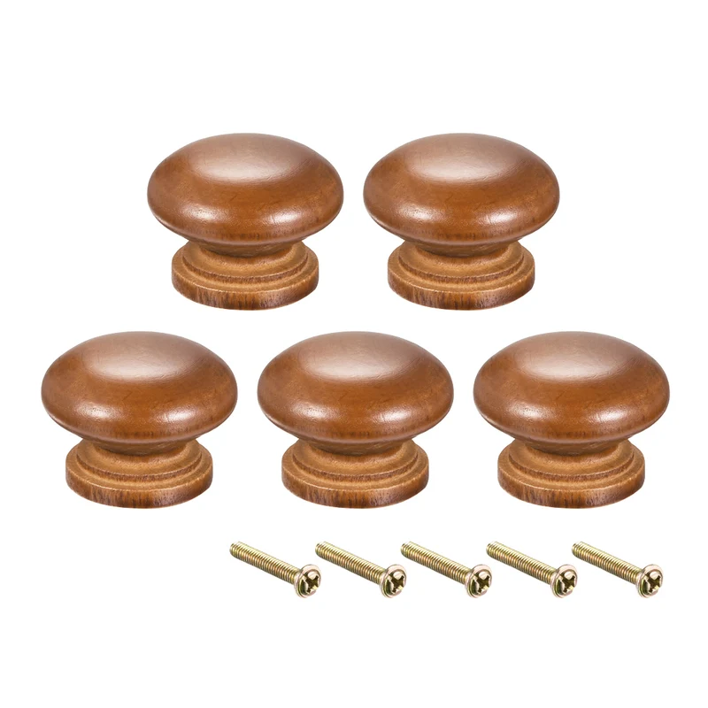 Round Pull Knob Handle 35mm Dia Cabinet Furniture Bedroom Kitchen Drawer 5pcs