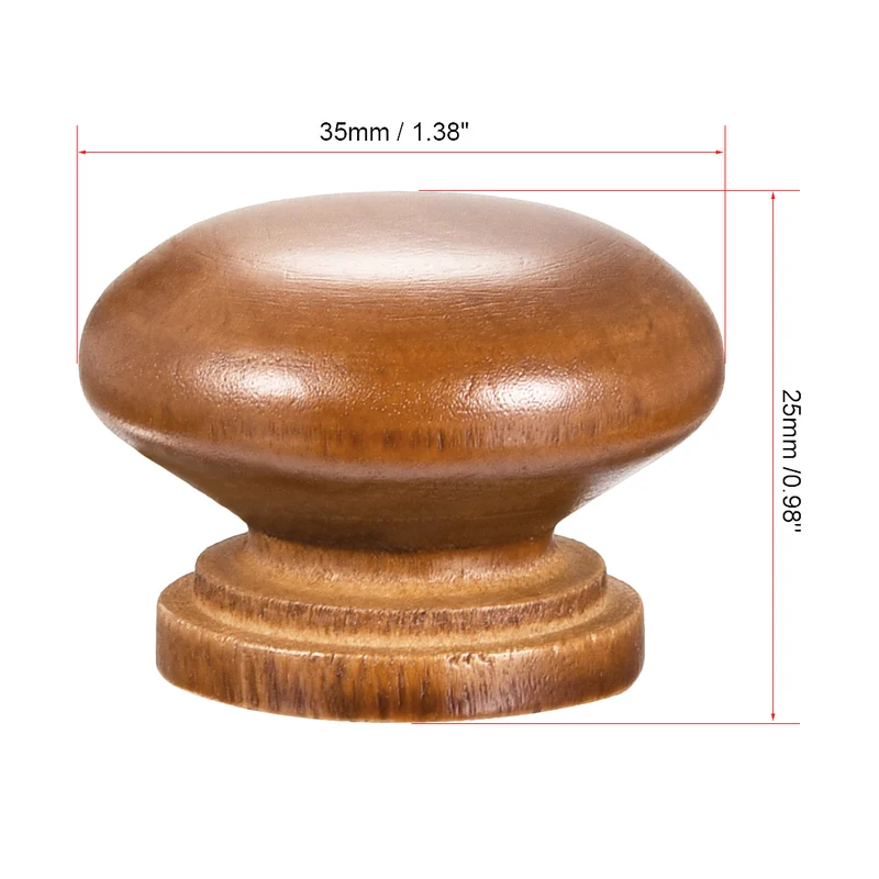 Round Pull Knob Handle 35mm Dia Cabinet Furniture Bedroom Kitchen Drawer 5pcs