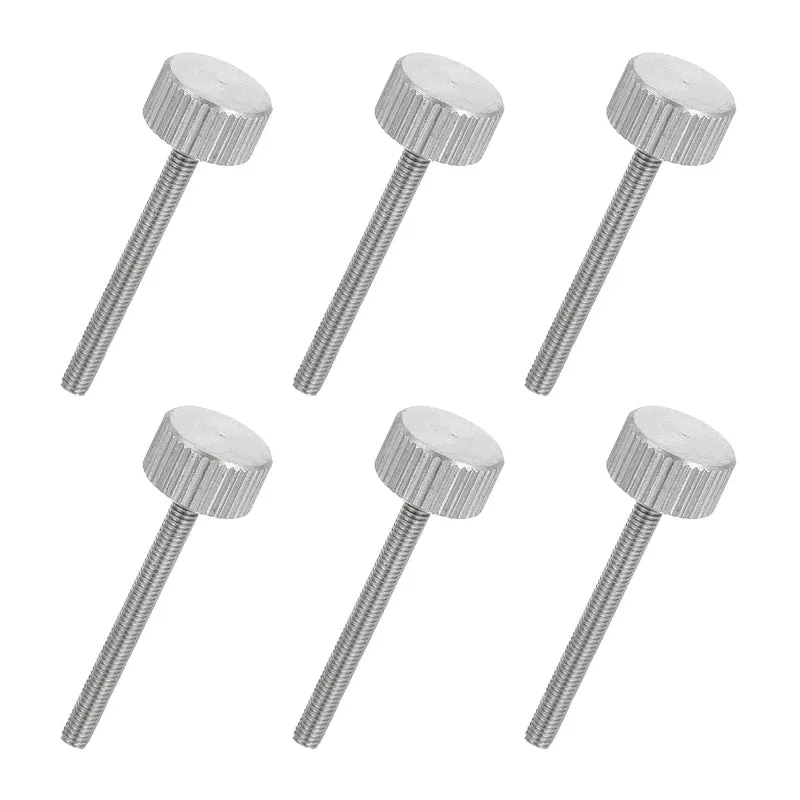 6 PCS M3 x 30mm Flat Knurled Head Thumb Screws for Industry