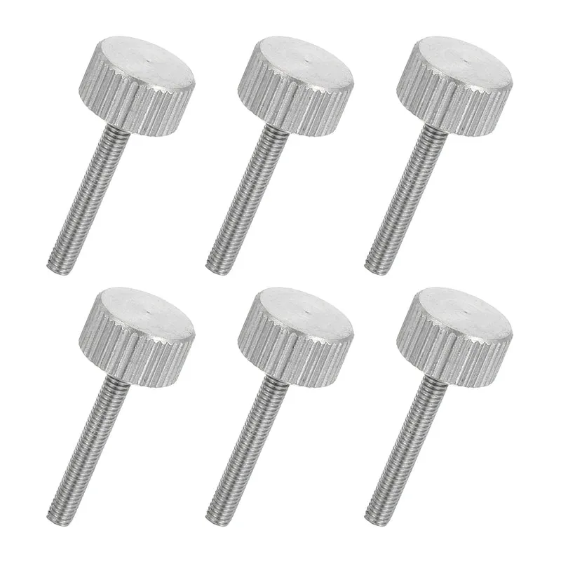 6 PCS M3 x 20mm Flat Knurled Head Thumb Screws for Industry