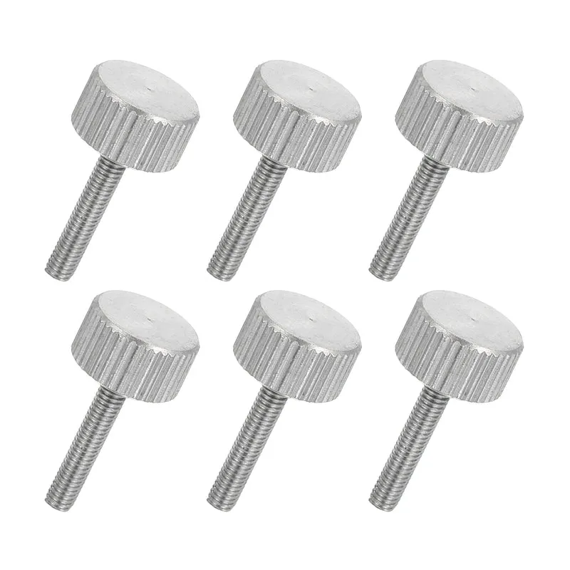 6 PCS M3 x 16mm Flat Knurled Head Thumb Screws for Industry