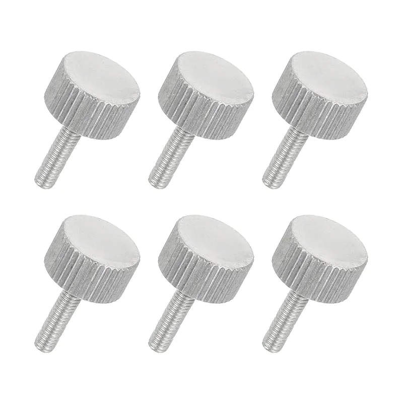 6 PCS M3 x 12mm Flat Knurled Head Thumb Screws for Industry