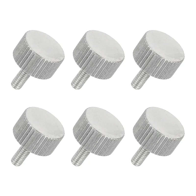 6 PCS M3 x 8mm Flat Knurled Head Thumb Screws for Industry
