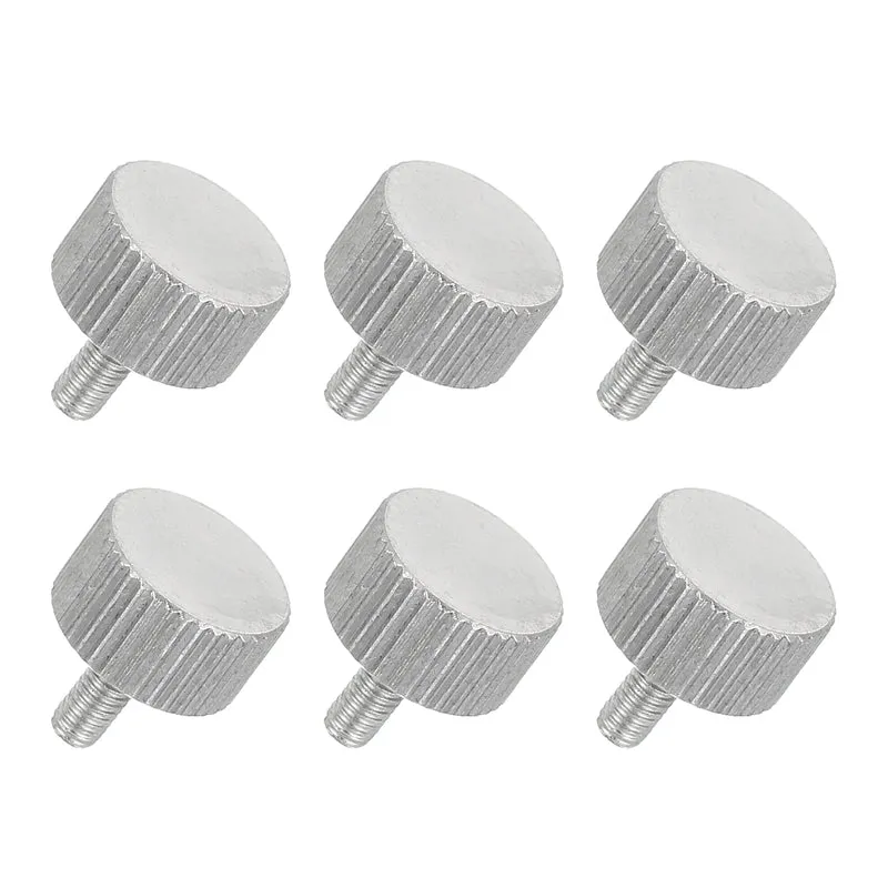 6 PCS M3 x 6mm Flat Knurled Head Thumb Screws for Industry
