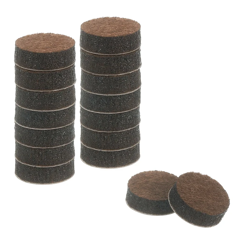 Furniture Sliders, 16Pcs 0.6" - Self Adhesive Felt Furniture Pads (Brown)