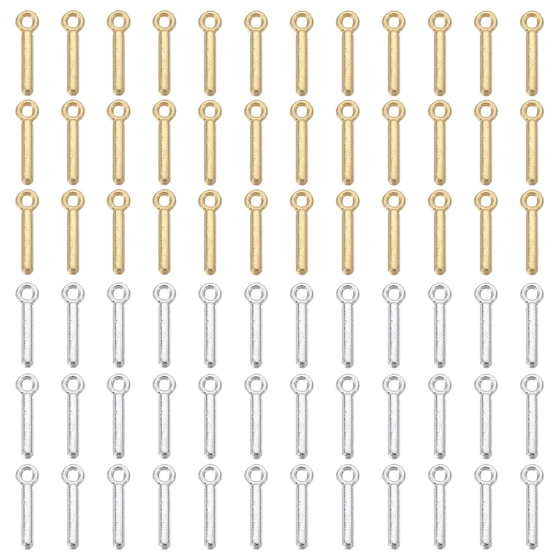 0.2" Letter Charm A-Z for Jewelry Making - I (100 Pack, Bright Silver/Dark Gold)