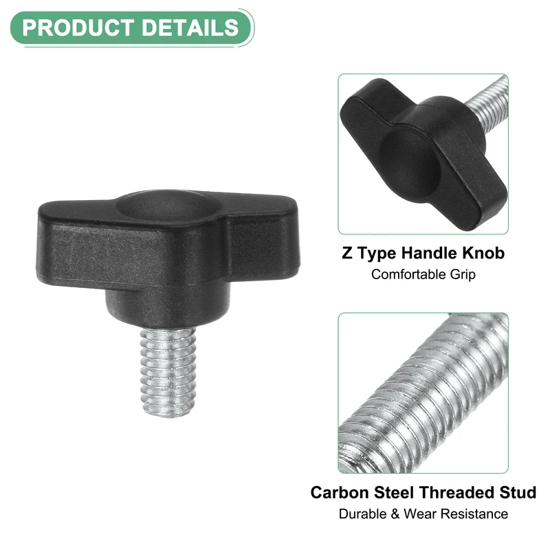 20-Pack Thumb Screws, M6x10mm Tee Wing Knobs, Carbon Steel T Handles Knob