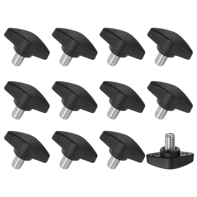12-Pack Thumb Screws, M8x12mm Tee Wing Knobs, Plastic T Handles Knob [Black]