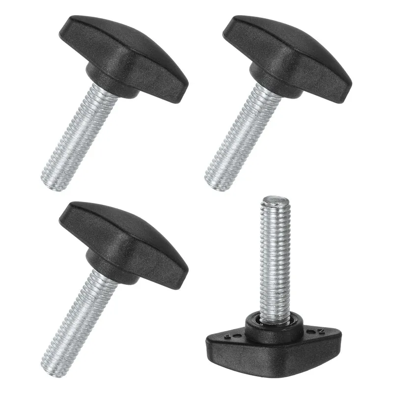 4-Pack Thumb Screws, M8x30mm Tee Wing Knobs, Plastic T Handles Knob [Black]
