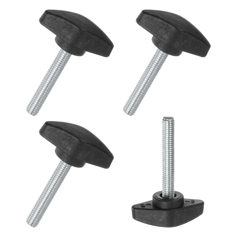4-Pack Thumb Screws, M6x40mm Tee Wing Knobs, Plastic T Handles Knob [Black]