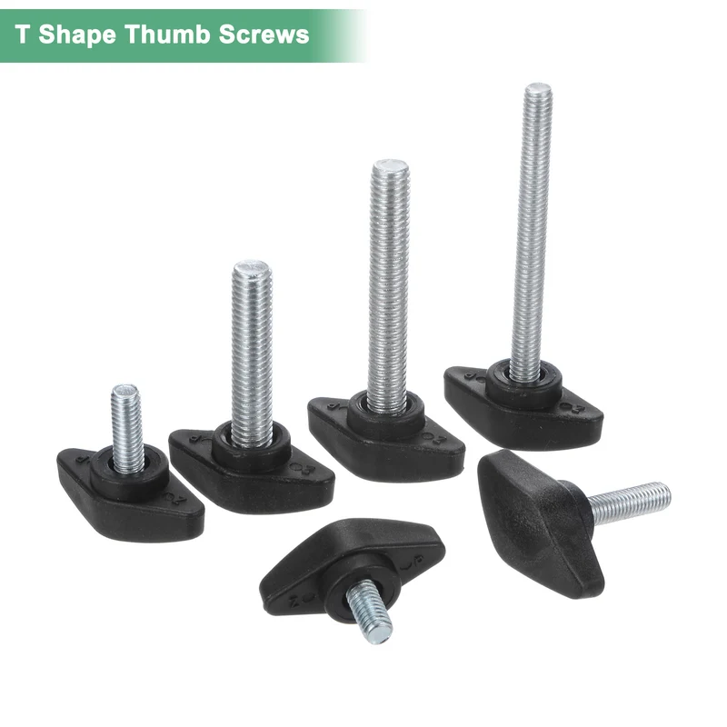 4-Pack Thumb Screws, M6x40mm Tee Wing Knobs, Plastic T Handles Knob [Black]