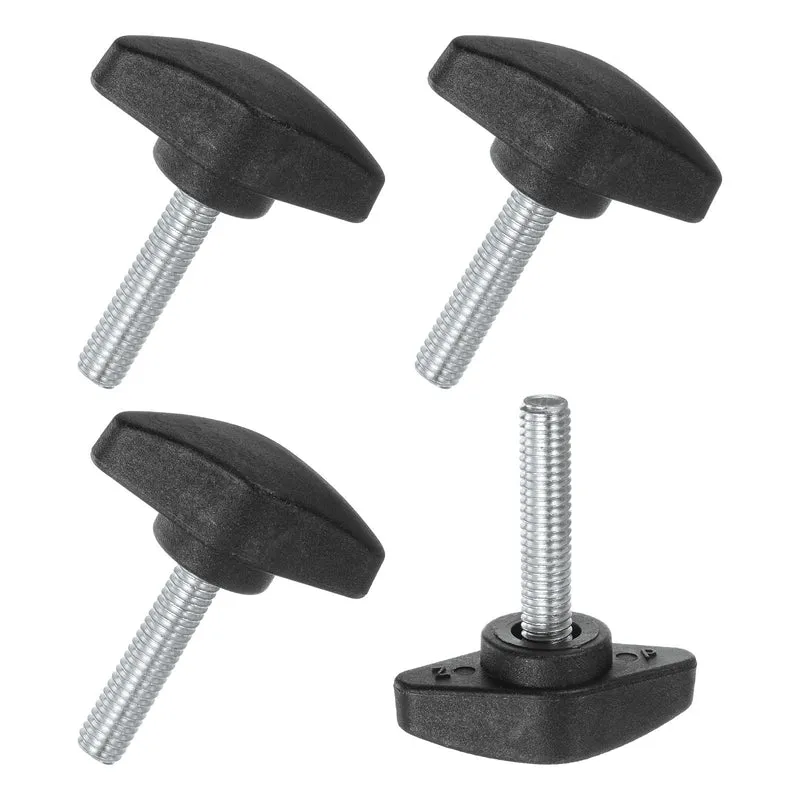 4-Pack Thumb Screws, M6x30mm Tee Wing Knobs, Plastic T Handles Knob [Black]