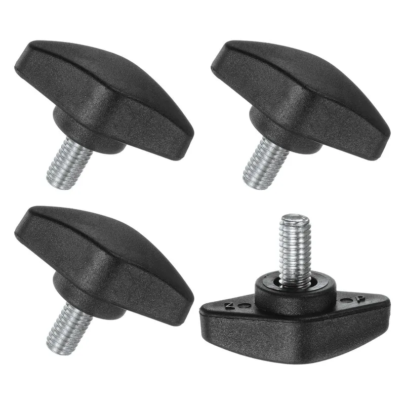 4-Pack Thumb Screws, M6x12mm Tee Wing Knobs, Plastic T Handles Knob [Black]