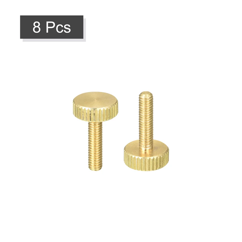 Knurled Thumb Screws, M4x16mm Flat Brass Bolts Grip Knobs Fasteners 8Pcs