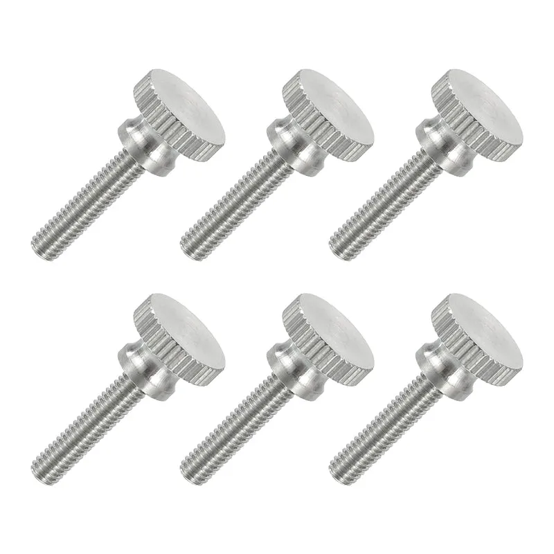 6PCS M4 x 20mm Flat Knurled Head Thumb Screws for Household Appliances