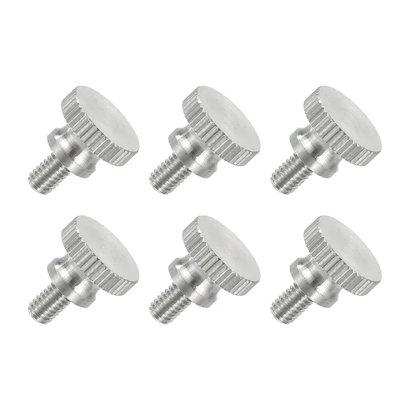 6 PCS M4 x 8mm Flat Knurled Head Thumb Screws for Household Appliances