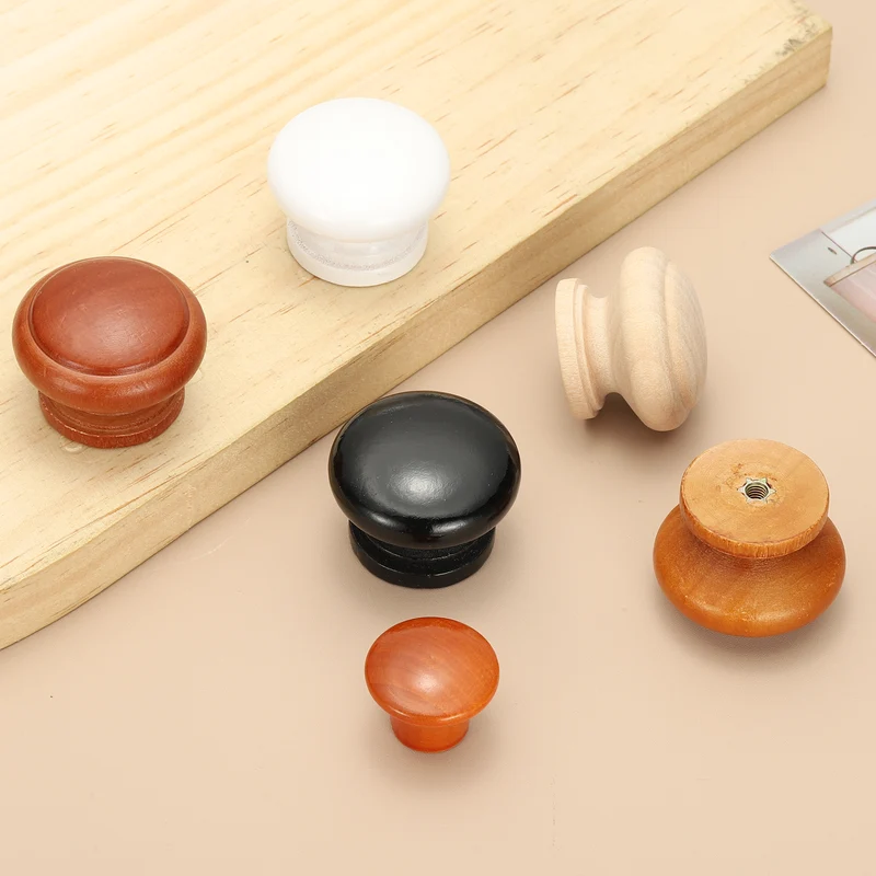 6Pcs Drawer Knobs, Round Dresser Pulls with Screw, Reddish Brown