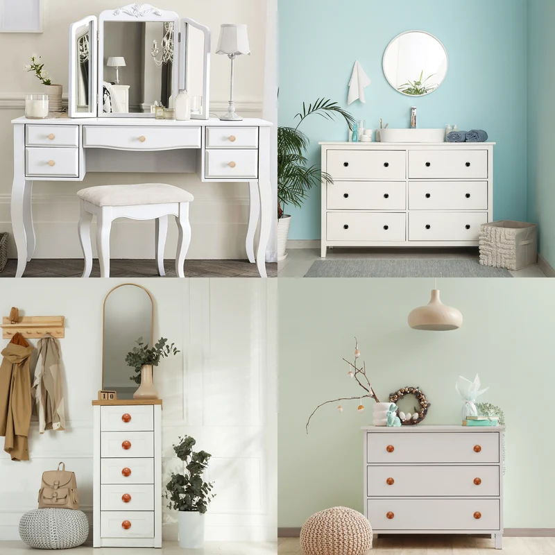 6Pcs Drawer Knobs, Round Dresser Pulls with Screw, Reddish Brown
