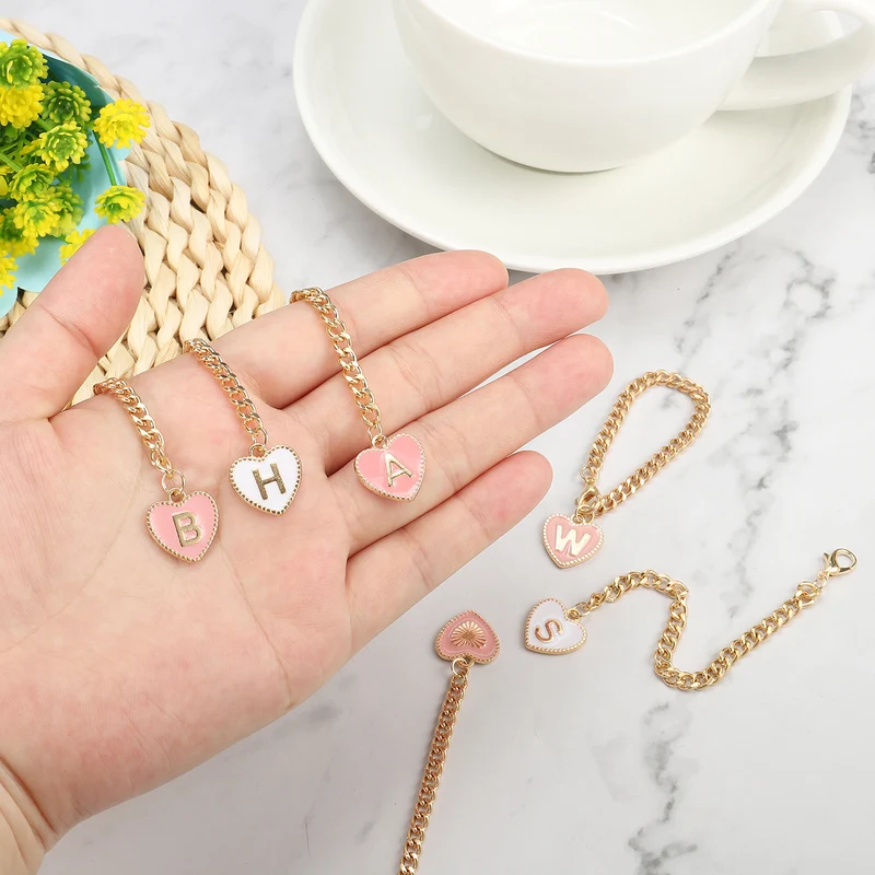 Letter Charm Accessories, 2 Pack Heart Shape, Letter C
