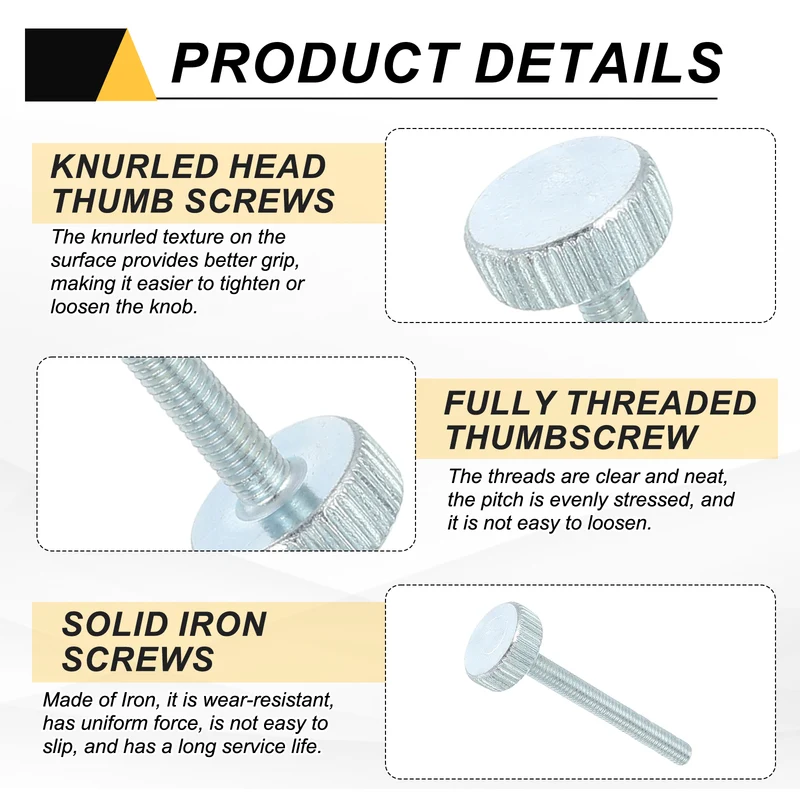 40PCS M3x25mm Flat Knurled Head Thumb Screws for Household Appliances