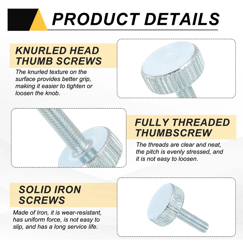 40 PCS M3x12mm Flat Knurled Head Thumb Screws for Household Appliances