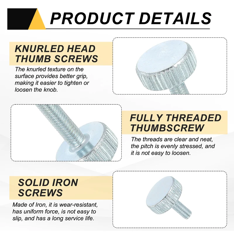 40Pcs M3x8mm Flat Knurled Head Thumb Screws for Household Appliances