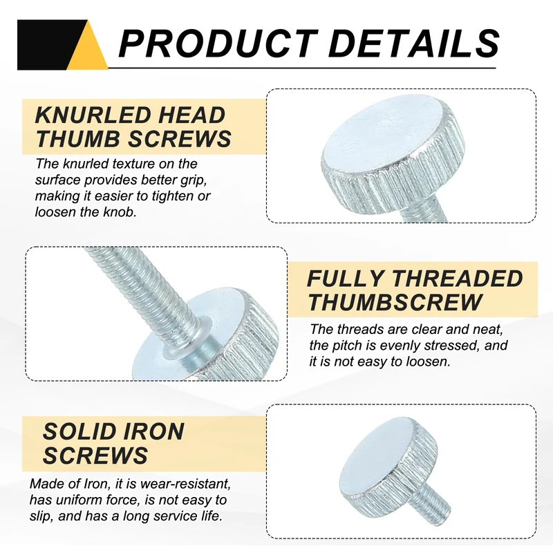 40 PCS M3x6mm Flat Knurled Head Thumb Screws for Household Appliances