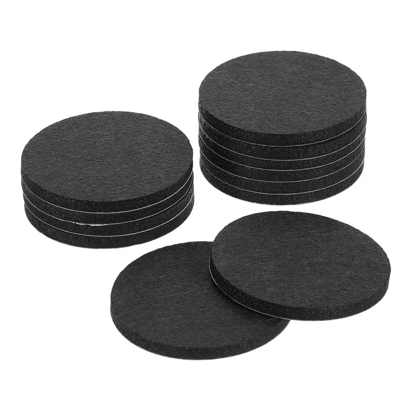 Furniture Sliders, 12Pcs 2.5" - Self Adhesive Felt Furniture Pads (Black)