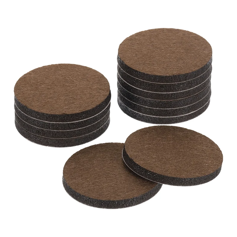 Furniture Sliders, 12Pcs 2" - Self Adhesive Felt Furniture Pads (Brown)