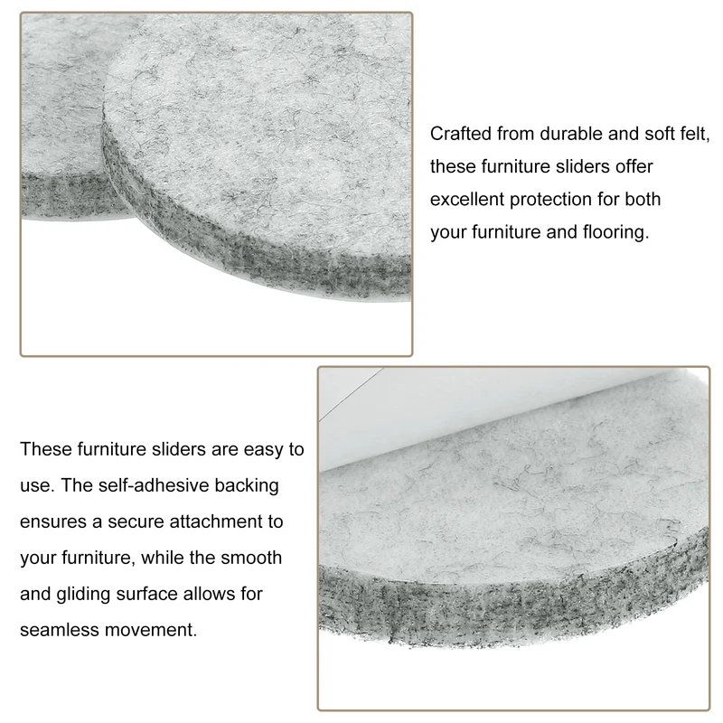 Furniture Sliders, 36Pcs 1.75" - Self Adhesive Felt Furniture Pads (Gray)