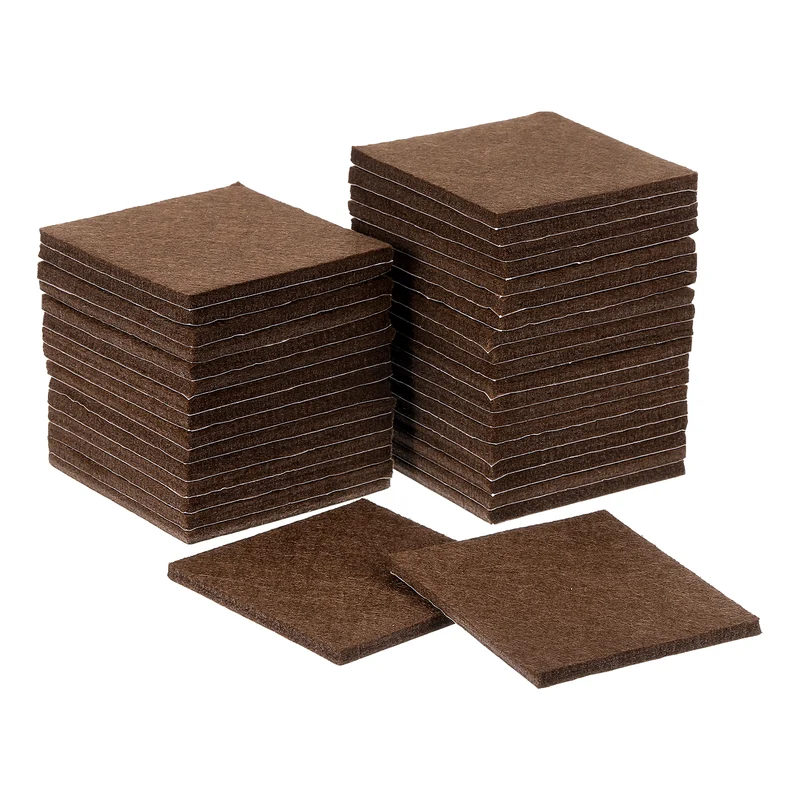 Furniture Pads, 36Pcs 3" Square Self Adhesive Felt Furniture Pads (Brown)