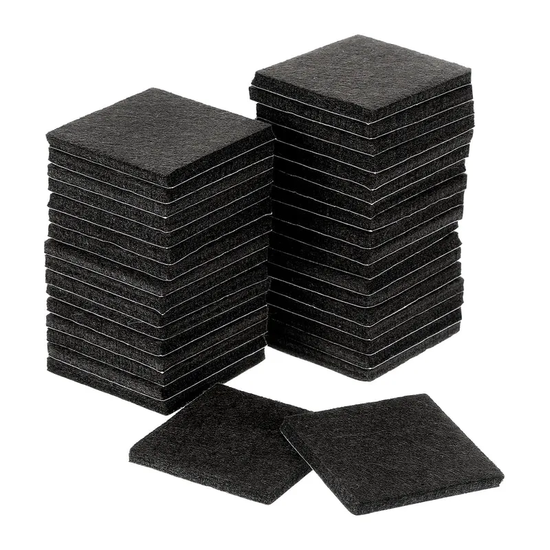 36Pcs Furniture Pads 2" Square Self Adhesive Felt Furniture Pads Black