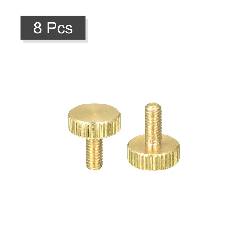 Knurled Thumb Screws, M4x10mm Flat Brass Bolts Grip Knobs Fasteners 8Pcs
