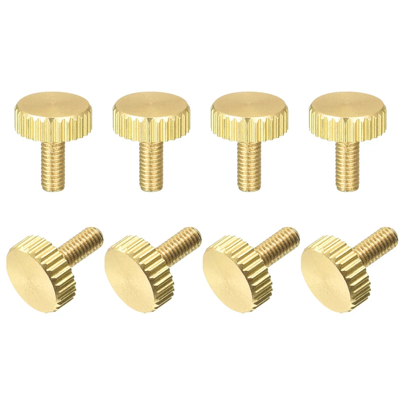 Knurled Thumb Screws M3x8mm Flat Brass Bolts Grip Knobs Fasteners 8Pcs