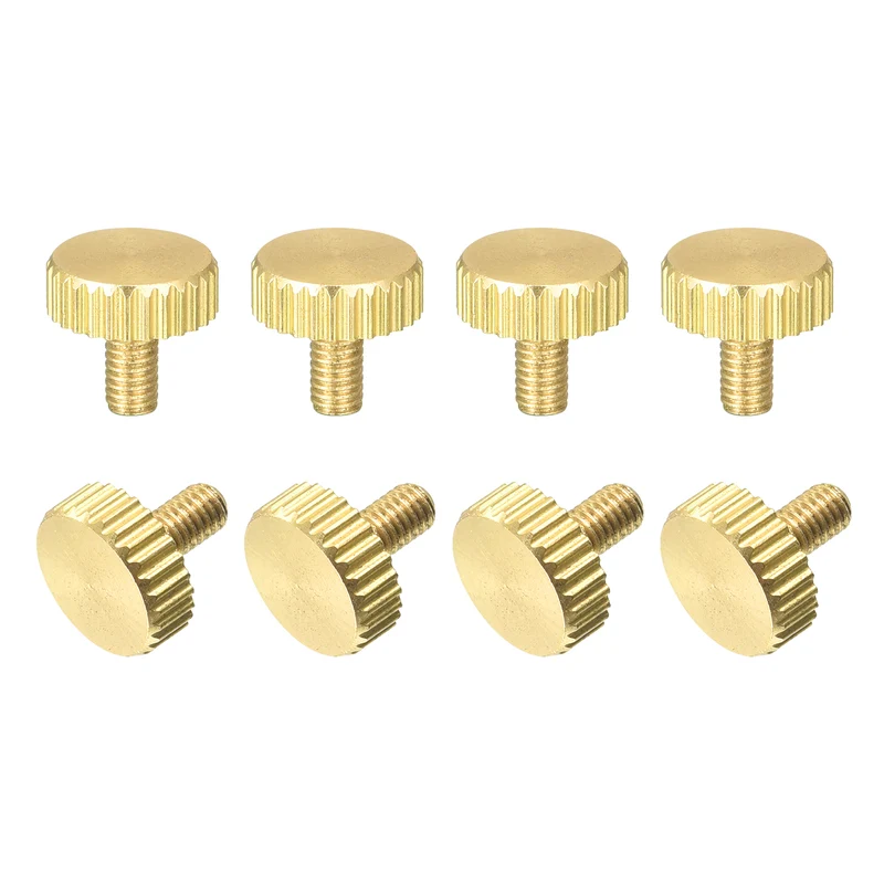 Knurled Thumb Screws, M3x6mm Flat Brass Bolts Grip Knobs Fasteners 8Pcs