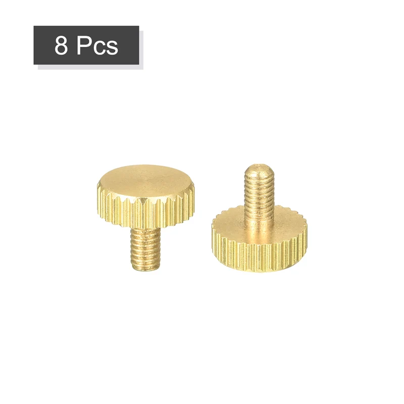 Knurled Thumb Screws, M3x6mm Flat Brass Bolts Grip Knobs Fasteners 8Pcs