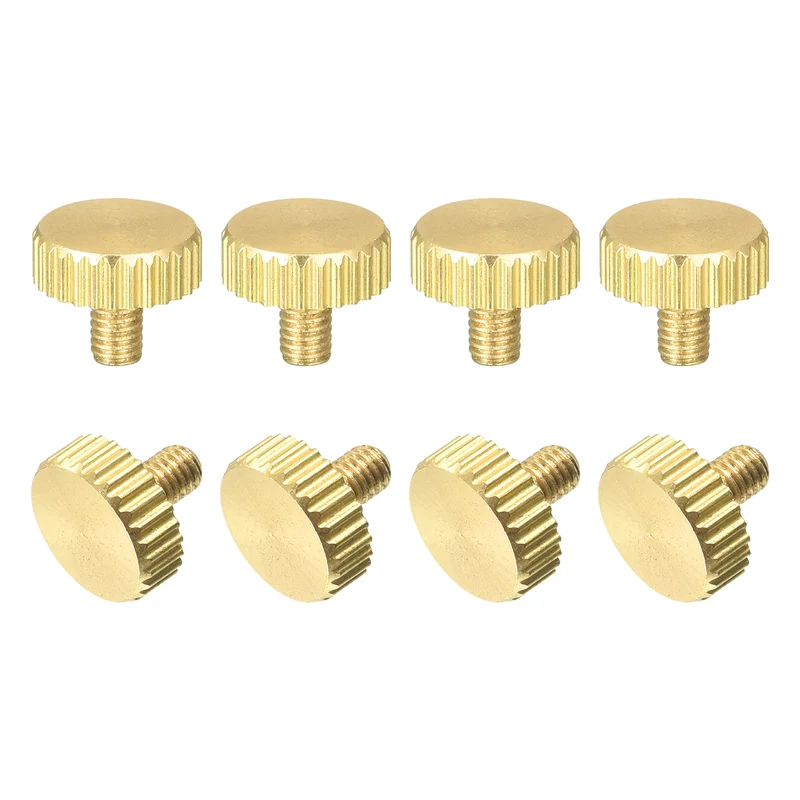 Knurled Thumb Screws, M3x5mm Flat Brass Bolts Grip Knobs Fasteners 8Pcs